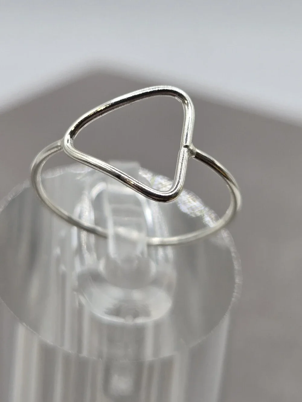 Sterling Silver Ring Wire Triangle Outline Size 8 Fairy Boho Dainty Delicate 925